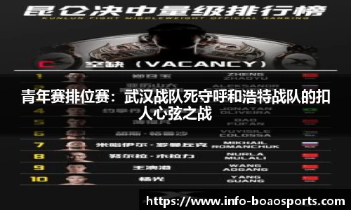 青年赛排位赛：武汉战队死守呼和浩特战队的扣人心弦之战